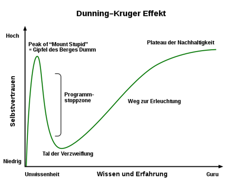 Die Phasen des Dunning-Kruger-Effekts